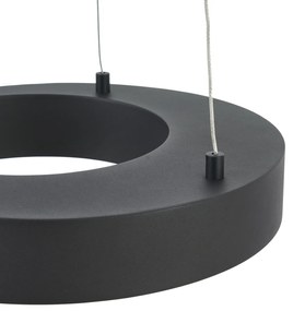 LED Candeeiro suspenso moderno preto 35cm regulável em 3 níveis - Organici Moderno