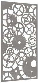 Decoração p/ muro jardim 105x55cm aço corten design engrenagens