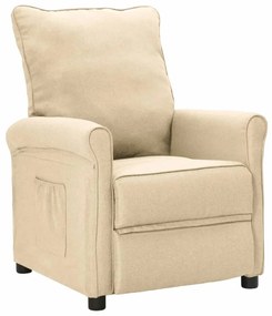 248665 vidaXL Cadeira de TV reclinável tecido creme