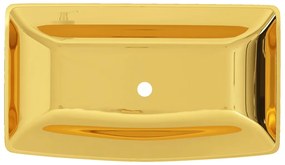 Lavatório 71x38x13,5 cm cerâmica dourado