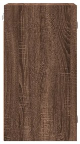 Armário parede c/ portas vidro 35x37x68,5 cm carvalho castanho