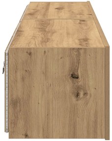 Armários de TV vidaXL com luzes LED 2 pcs Carvalho Artesanal 80x35x31