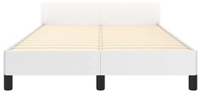 Estrutura de cama sem colchão 120x190cm couro do falso branco