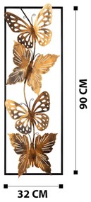 Acessório Decorativo de Parede Butterfly – Multicolor – 90 x 32 cm