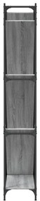 Estante 79x30x180 cm derivados de madeira e metal cinza sonoma