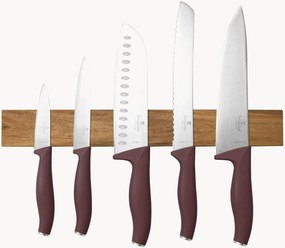 Facas de cozinha com suporte magnético em madeira de acácia Leonardo, conjunto de 6
