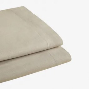 Lençol De Cima Em Linho De 160g/m² Sorana Beige Semoline & Cama 135/140cm (210 X 280 Cm) - Sklum
