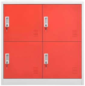 Cacifos 5 pcs 90x45x92,5 cm aço cinzento-claro e vermelho