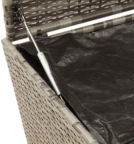 Caixa de arrumação para jardim com rodas 190L vime PE cinzento