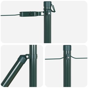 Postes de Cerca vidaXL 26 pcs Verde Ø32 mm 100 cm Aço Galvanizado