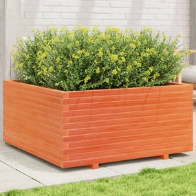vidaXL Vaso/floreira jardim 100x100x49,5 cm pinho maciço castanho mel
