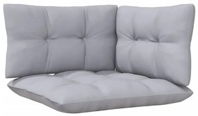 8 pcs conjunto lounge de jardim + almofadões cinza pinho