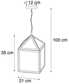 LED Candeeiro suspenso inteligente preto IP23 incl. Wifi G95 - Amsterdam Rústico ,Moderno