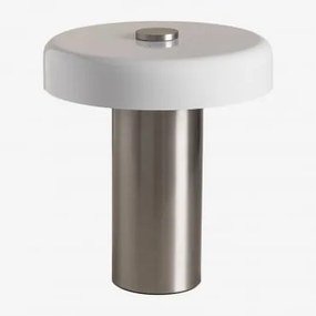 Candeeiro De Mesa Em Metal Darday Cinza Cromado - Sklum
