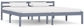 Estrutura de cama 160x200 cm madeira pinho maciço cinzento