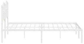 Estrutura de cama com cabeceira 135x190 cm metal branco