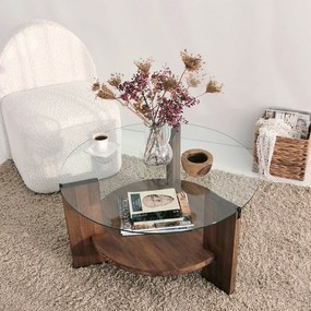 Mesa de Café Mahal – Cor de Noz – 75 cm x 40 cm x 75 cm
