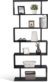 Estante de Parede 6 Prateleiras Armazenamento para CDs Livros em Casa 80x23x192 cm Preto