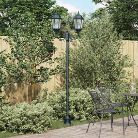 Poste de Luz de Jardim vidaXL 2-Lâmpada E27 Verde 220 cm Alumínio