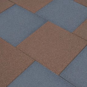 Ladrilhos prot. contra quedas 24 pcs borracha 50x50x3 cm cinza