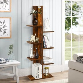 Estante de 8 prateleiras para livros e plantas para sala de estar, escritório, quarto, castanho
