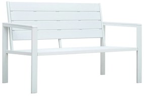 vidaXL Banco de jardim 120 cm PEAD aspeto de madeira branco