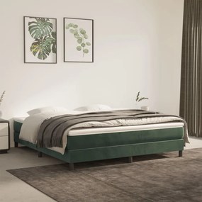 3120781 vidaXL Estrutura de cama com molas 160x200 cm veludo verde-escuro