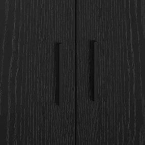 Cama de Armazenamento Preto Carvalho 75x190 cm