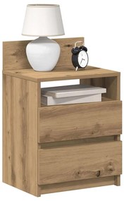 Mesa de cabeceira com 2 gavetas 40x33x60 cm carvalho artisiano