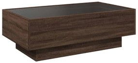 Mesa de centro c/ LEDs 90x50x30 cm derivados de madeira