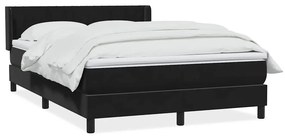 vidaXL Cama com molas/colchão 140x220 cm veludo preto
