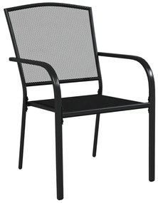 3 pcs conjunto de jantar para jardim aço antracite