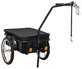 vidaXL Reboque p/ bicicleta/carroça de mão 155x60x83cm aço preto