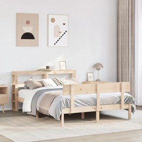 vidaXL Cama sem colchão 160x200 cm madeira de pinho maciça