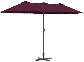 Guarda-sol de Jardim Vermelho bordô 380 x 196 x 235 cm