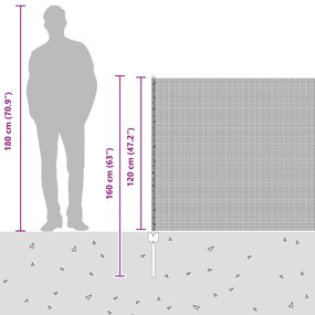 Cerca de Arame Soldado com 10 Posts Prateados 1.2x10 m Aço