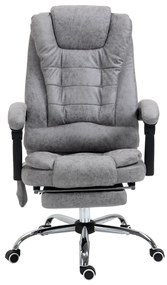 Vinsetto Cadeira de Escritório com Massagem Aquecida Altura Ajustável Encosto Inclinável Tecido Microfibra Cinza | Aosom Portugal