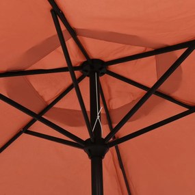 Guarda-sol 200x224 cm alumínio terracota