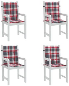 Almofadões lombares cadeiras jardim 4pcs oxford xadrez vermelho