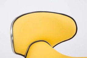 Banco de bar Las Vegas em couro sintético e com estrutura cromada 46 x 88-108 x 49 cm Amarelo
