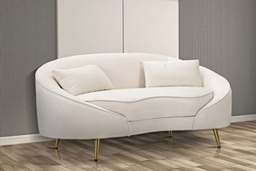 Sofá 'Oslo' – 2 Lugares – C/ Almofadas – 148 x 84 x 68 cm – Creme e Do