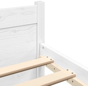 Estrutura de cama 200x200 cm madeira maciça branco