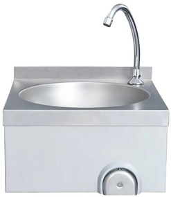 Lavatório com torneira aço inoxidável e dispensador de sabonete
