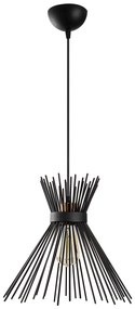 Candeeiro de Teto Kirpi – Preto – 34 cm de diâmetro, 131 cm de altura