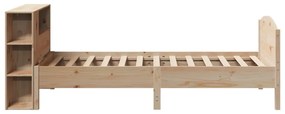 Cama com estante sem colchão 90x200 cm pinho maciço
