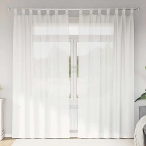 vidaXL Cortinas de voile com laços 2 pcs branco 140x245 cm