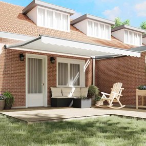 Toldo Retrátil Manual Branco 450x300 cm