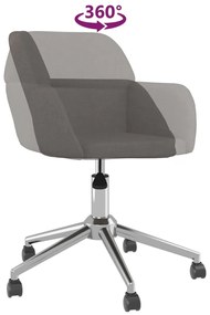 Cadeiras de jantar giratórias 2 pcs tecido cinzento-escuro