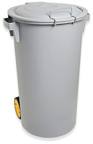 Contentor Lixo com Rodas Cinzento 80l 48X50X80cm