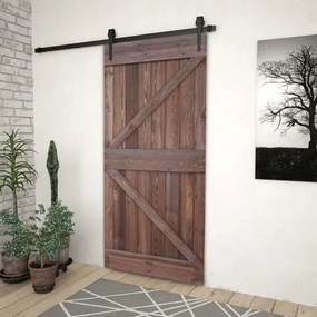 vidaXL Porta 80x210 cm madeira de pinho maciça castanho escuro